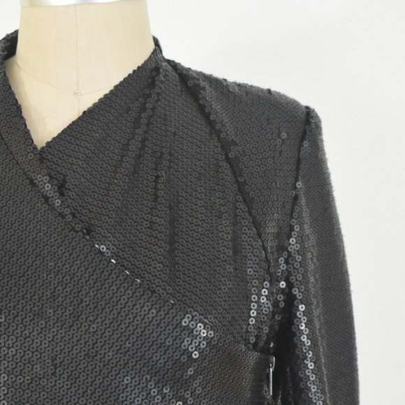 Line & Dot Matte Black Sequin Cascade Jacket - Picture 7 of 11